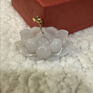 Jadeite Jade Lotus Flower Pendant